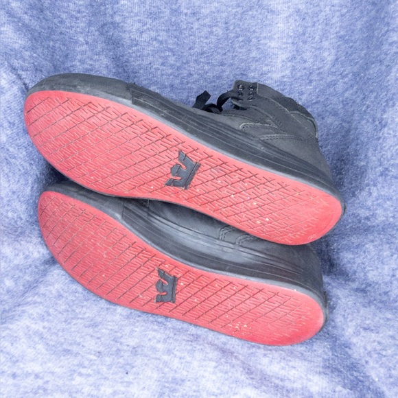 Supra Skytop Muska 001 Skate Shoes Sneaker Triple Black Mens Size 8 - Picture 2 of 6